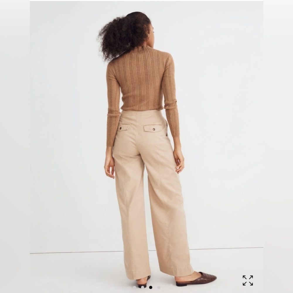 Madewell seamed wide leg desert dune size 4 khaki ng545 - Picture 2 of 6